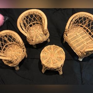 Vintage doll wicker furniture set